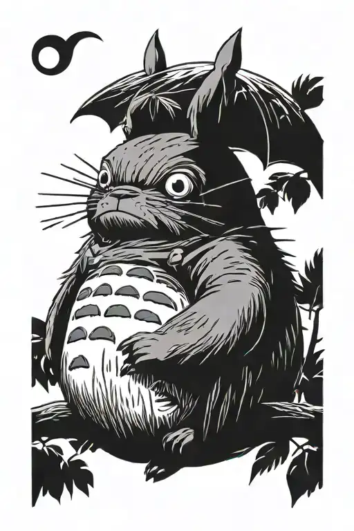 Totoro Black And White