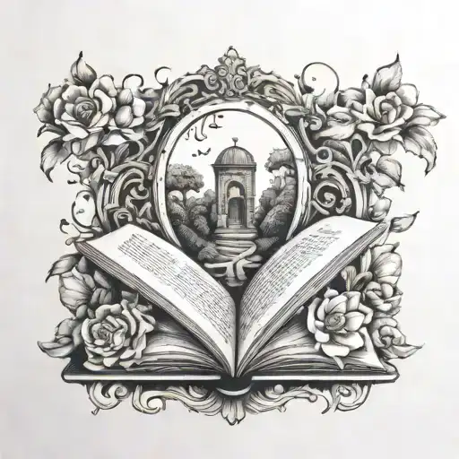 Keyhole And Garden And Book