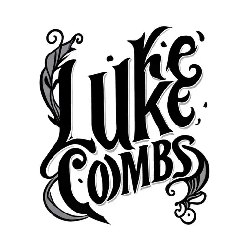 Guitar Luke Combs Font Surrounded