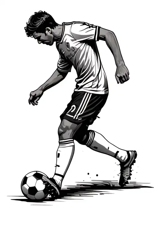 Dad Soccer Player Kicking A Ball