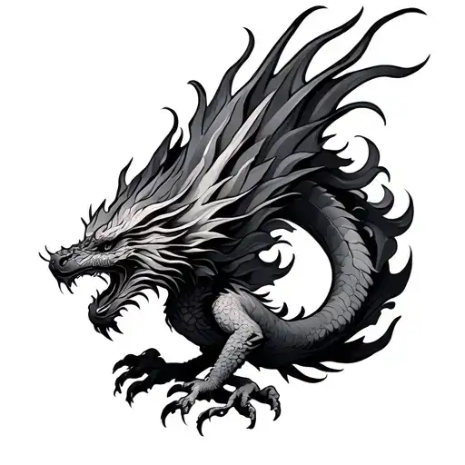 Dragon Phoenix Fire Tail