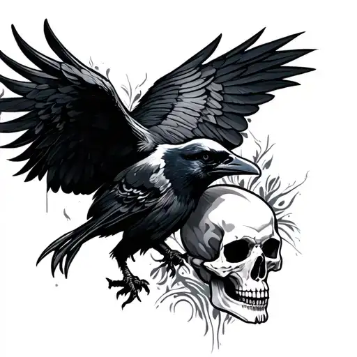 Raven And A Skull