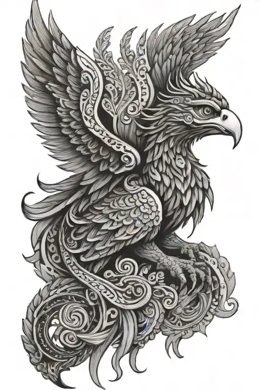 Garuda Hinduism Bird Soaring Tribal Patterns