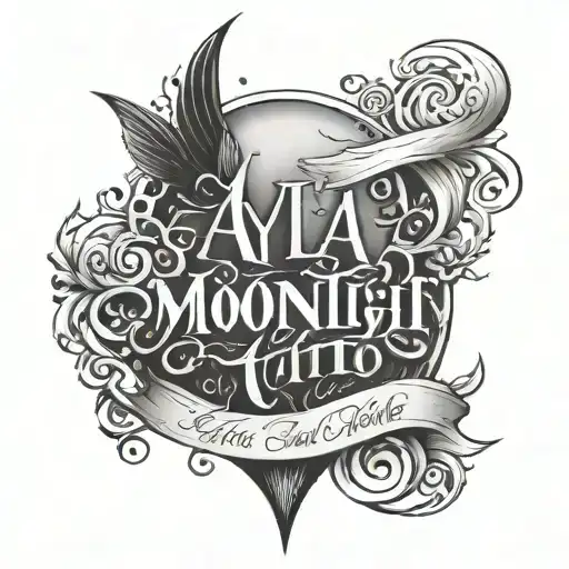 Ayla Lettering Moonlight