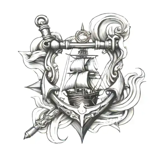 Ship Anchor With Guns