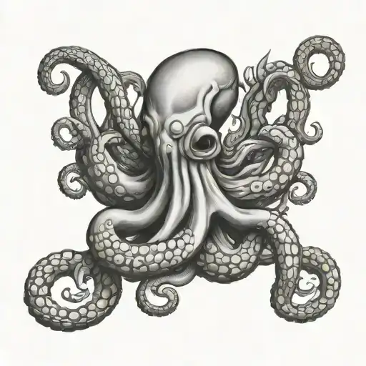 Octopus On A Anchor Intertwined