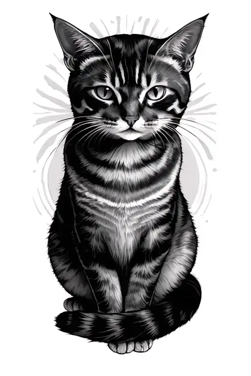 Tattoo Of A Semicolon With A Cat Sitting