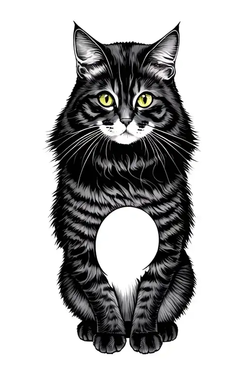 Semicolon With A Cat Sitting Alone