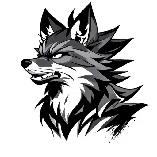 A Fierce And Regal Fox With A Saiyan Crest And Cool Background