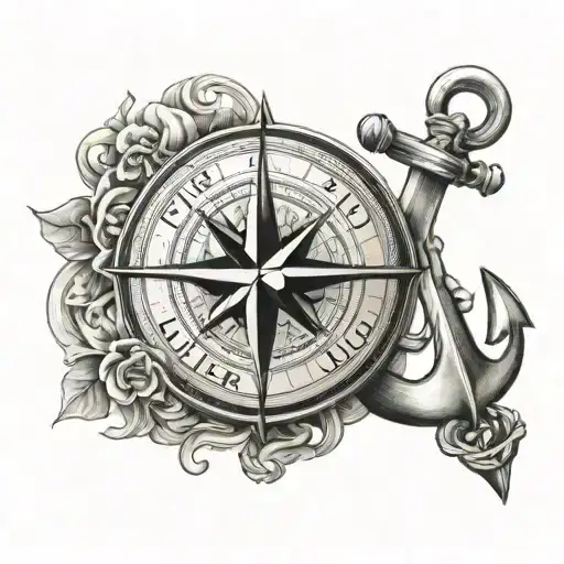 Simple Compass And Anchor