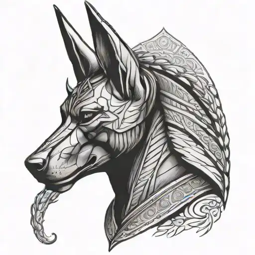 Anubis Portrait With Half