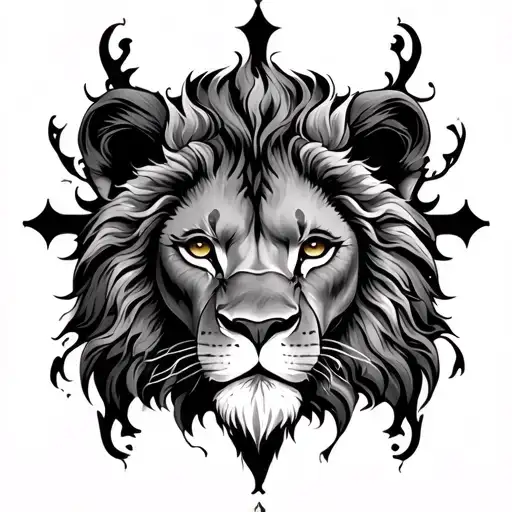 Cross With Lion Eyes Looking