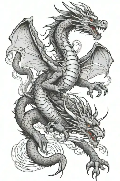 Dragon Flying With Wings Not Chinesee