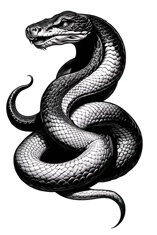 Snake Wrapping Around The Forearm