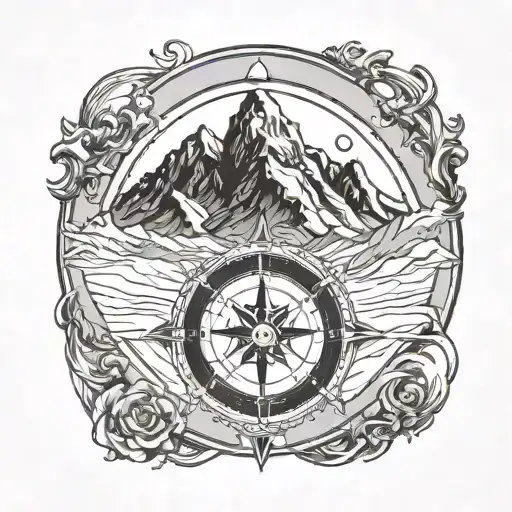 Compass Card With Mount Everest On North