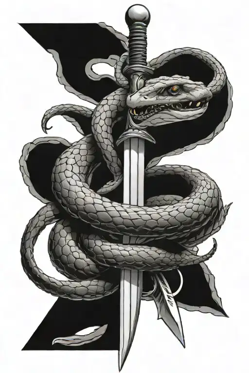 Snake Coiling A Sword