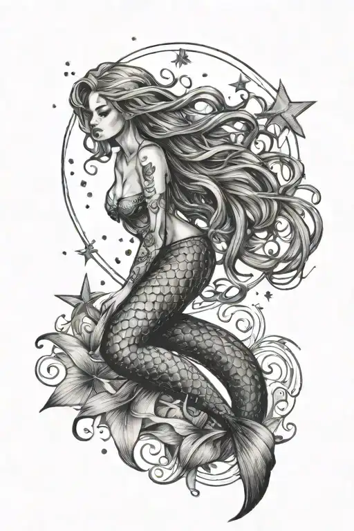 Mermaid And Stars