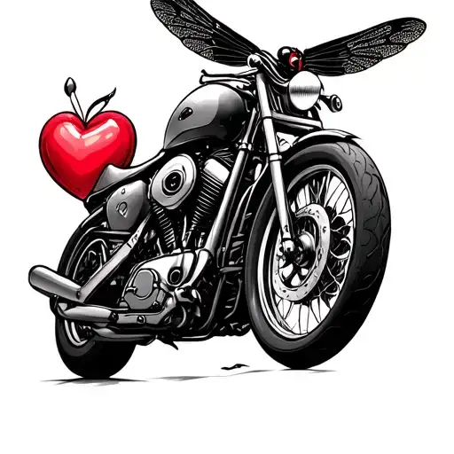 Motorbike Dragonfly Heart