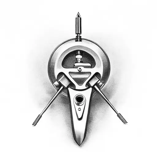 An Elegant Black And Grey Tattoo Of A Tattoo Machine