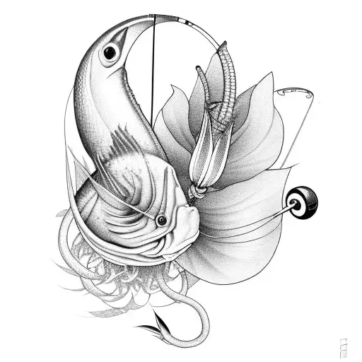 Fishing Rod With Lilium Flower Bait