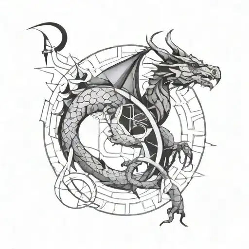 Golden Ratio But Instead Of Line Make It A Dragon And Make It Geometric And Simple