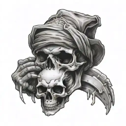 Worrier Holding Skull In Hand