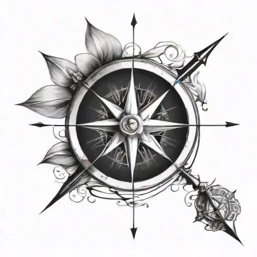 Compass With Diamond In The Center