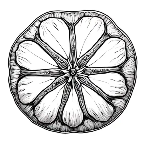 Realistic Sand Dollar Black And White Detailed Delicate Tattoo Design Outline With Shading