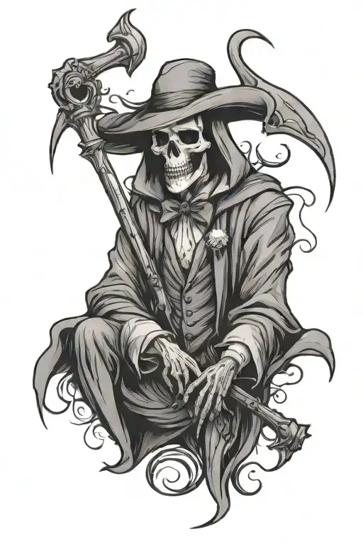 Grim Reaper Wearing A Tuxedo