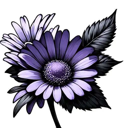 Violet Flower And Daisy Flower