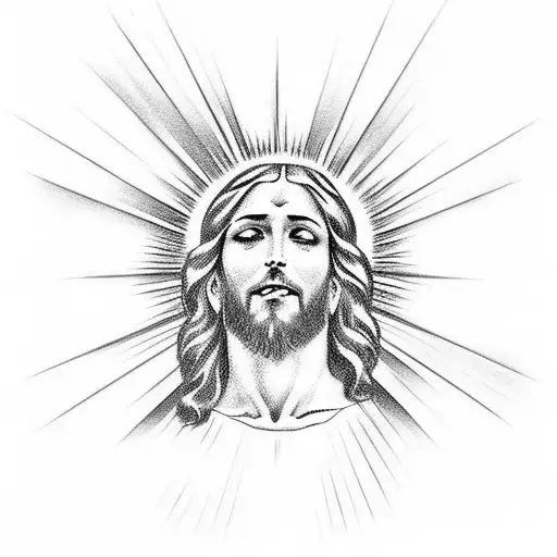 Jesus Christ Receving The Holy Spirit With A Glow Around Him