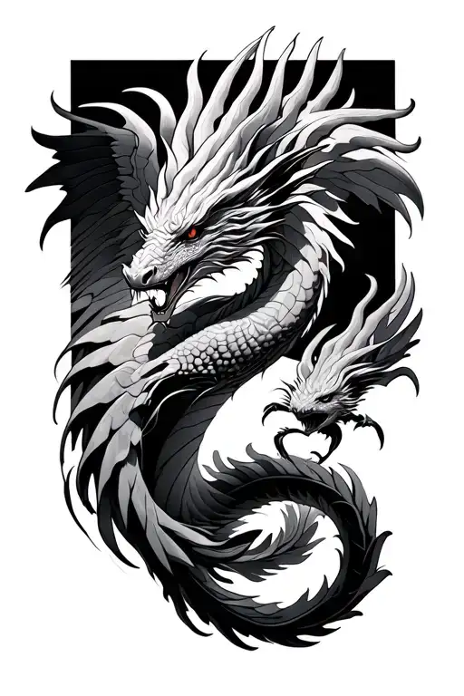 Dragon And Phoenix Flying