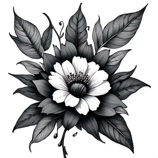 December And July Birth Flower Intertwined