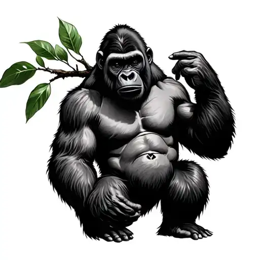 Gorilla Holding Tree Branch