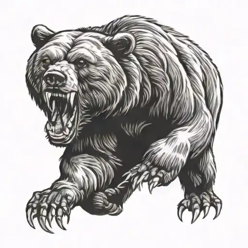 Aggressive Bear Charging Forward