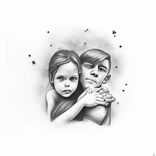 Kids Name On Shoulder Holding Hands