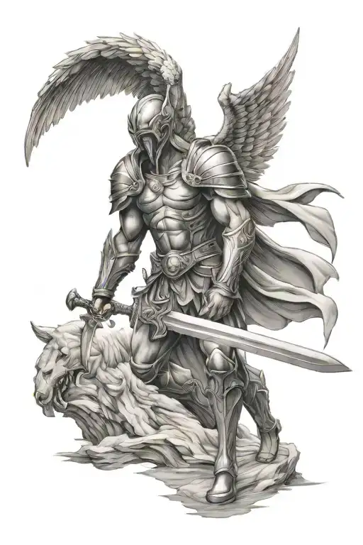 Angel Warrior Standing Guard