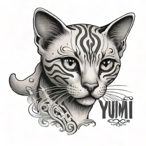 Yumi Name Incorporated With Cat