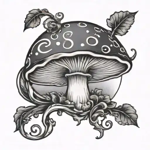 Goth Mushroom With Crescent Moon