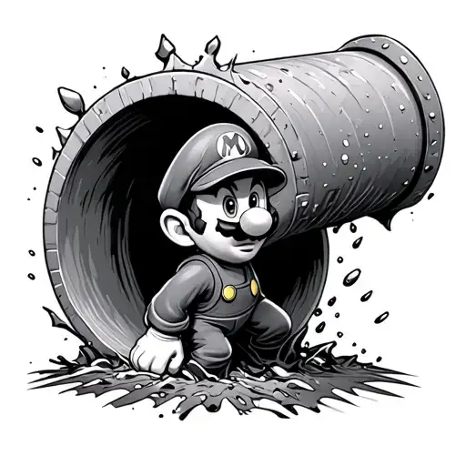 Super Mario Coming Up Out Of A Pipe