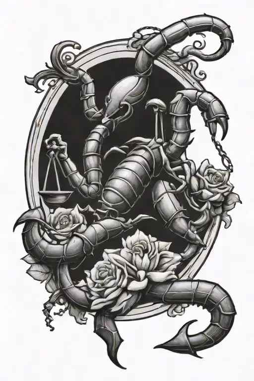 Scorpion And Sagitarius With Libra Zodiac Sign Made