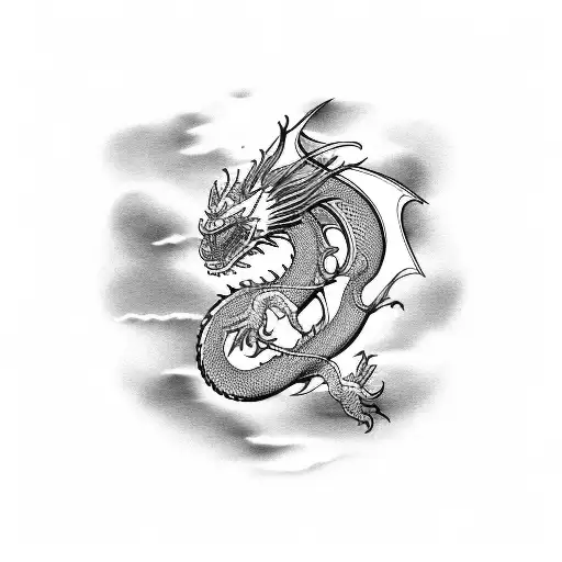 Dragon Dj Spinning Records With Headphones On