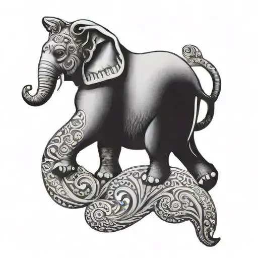 Cat On Elephant's Back