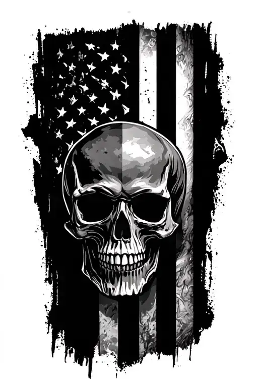 Ar15 Patriotic Skull Left Forearm