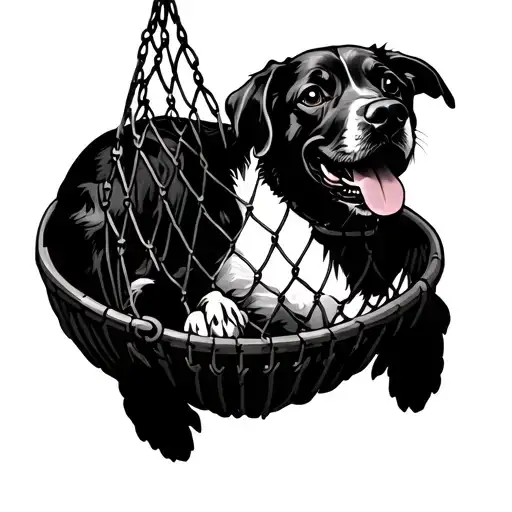 Simple Dog Falling Into A Safety Net