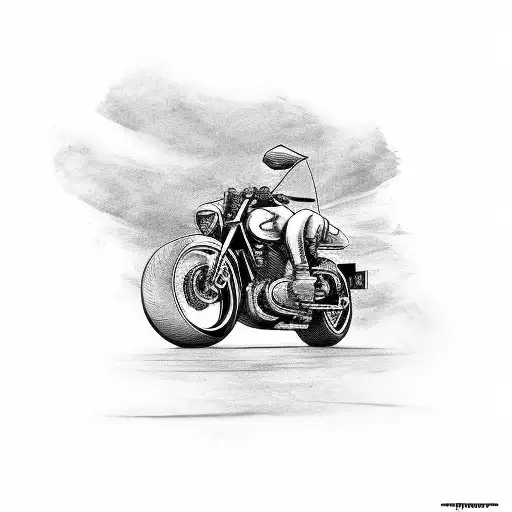 Motorcycle And Crow Full Arm Sleeve