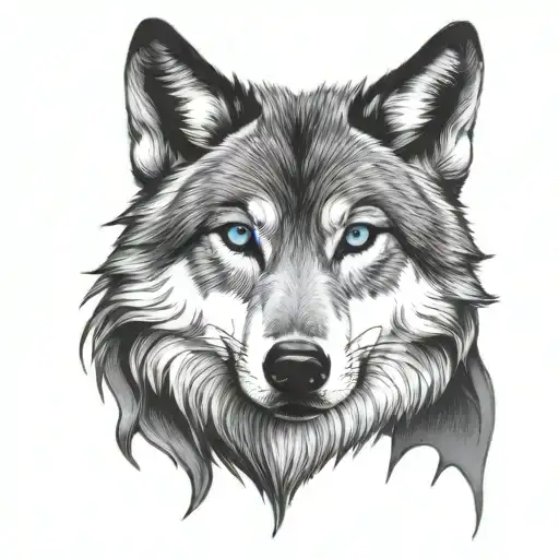 Wolf With Blue Eyes