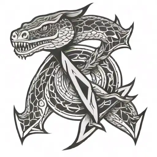 Circle Snake Arrow Wrapped