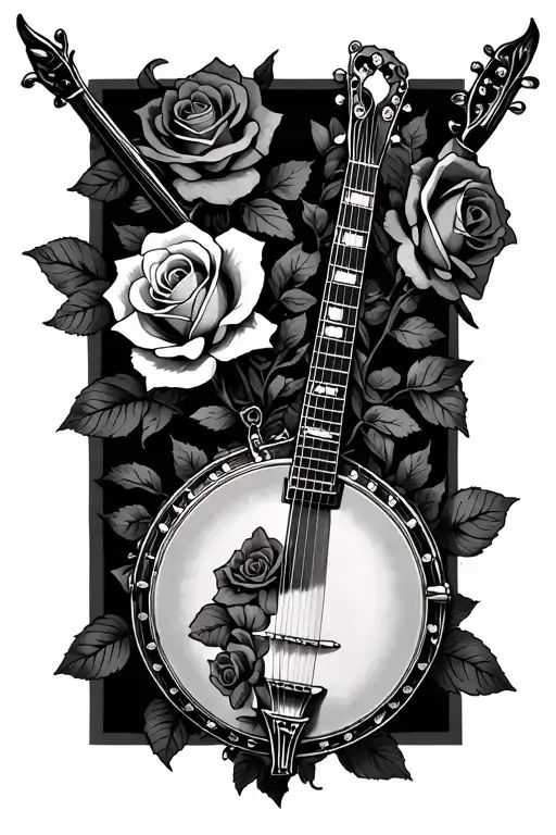 Banjo And Roses Entwined
