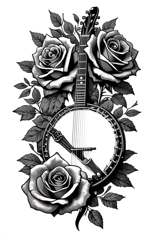 Banjo And Roses Entwined